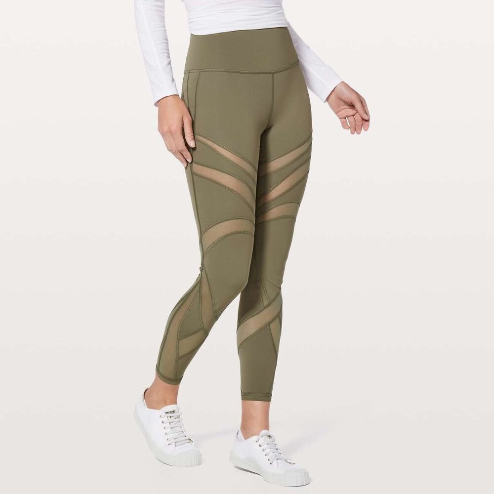 Lululemon Wunder Under Hi-Rise Tight Mesh 25" Sage